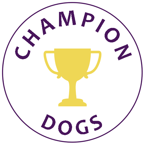 champion winning dogs badge