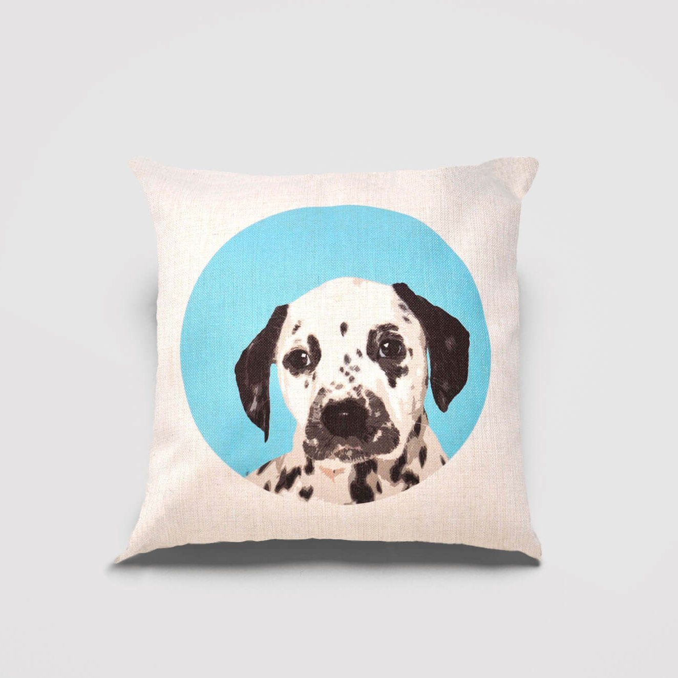 cushion with dog portrait
