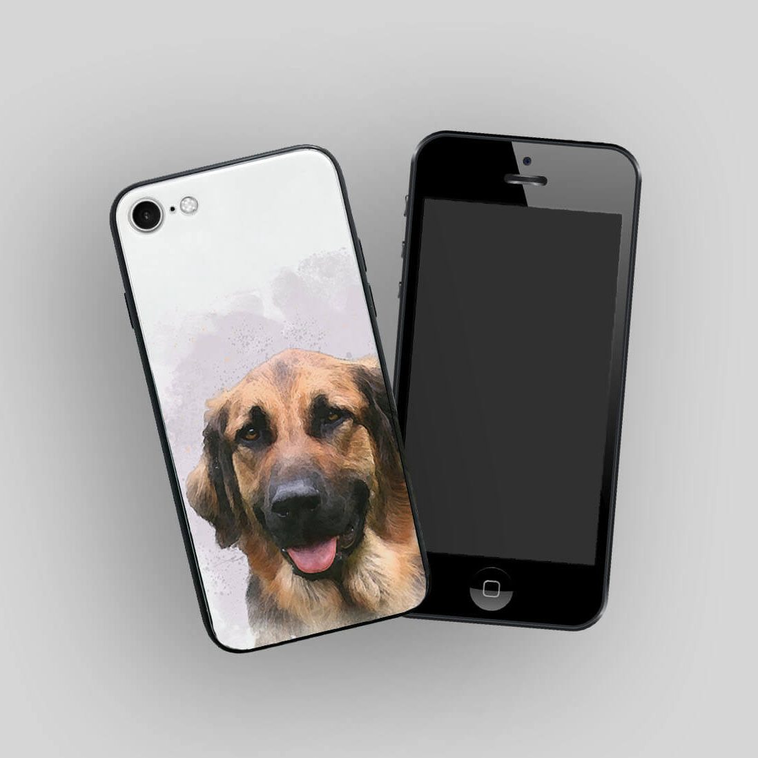 watercolour dog portrait mobile phone case